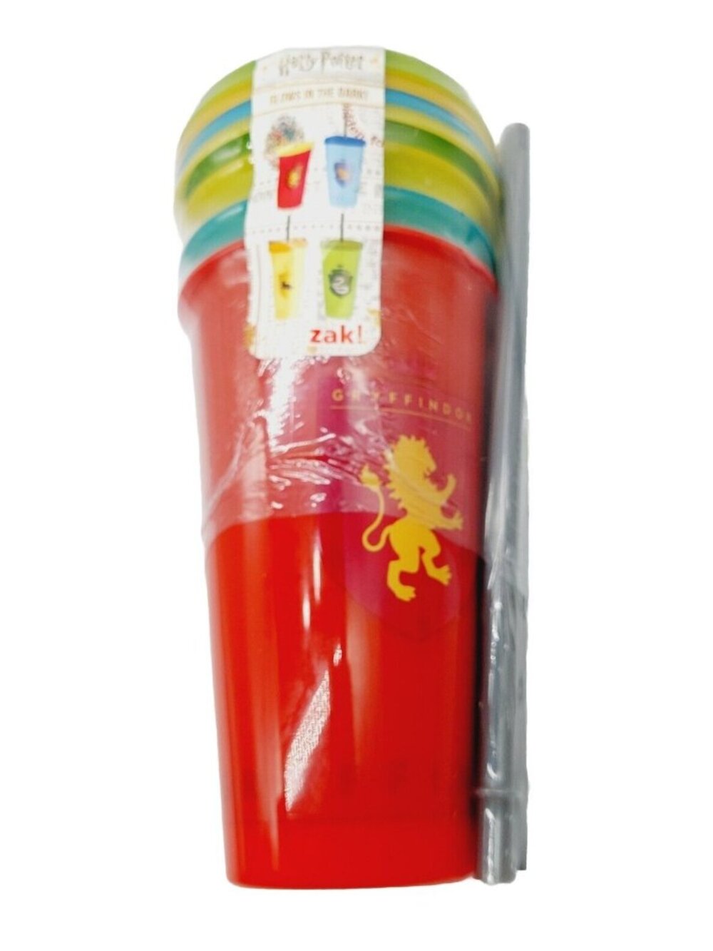 Zak Harry Potter 4 Pack Glow in the Dark 24 oz Tumbler Cups with Lids and Straws